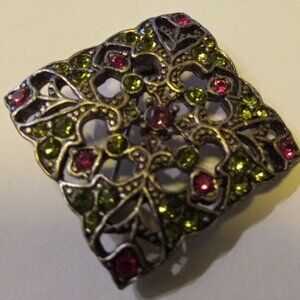 Vintage 1970s Multi Color Brooch  Pin